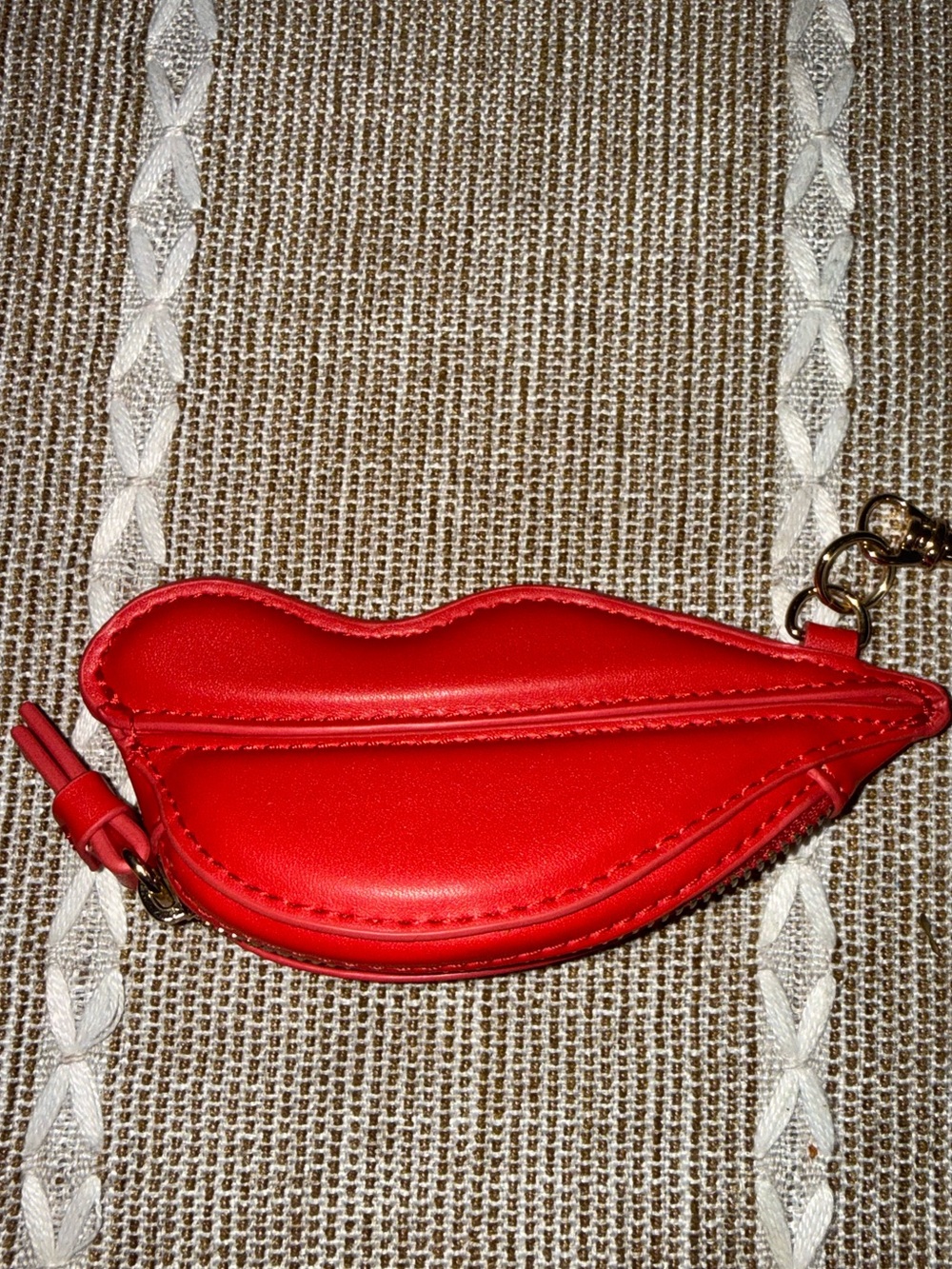 Diane Von Furstenberg Red Lip-Shaped Key Pouch